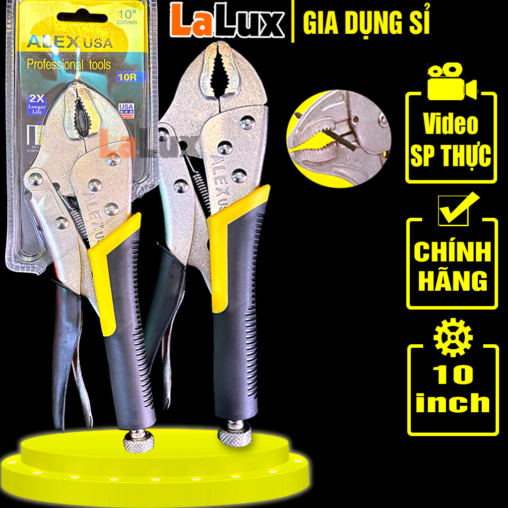 Kềm Bấm Chết LOẠI XỊN ALEX USA 10 inch - Kìm Bấm Chết Thép Mạ Crom Sáng Siêu Bền Không Rỉ 10R LALUX