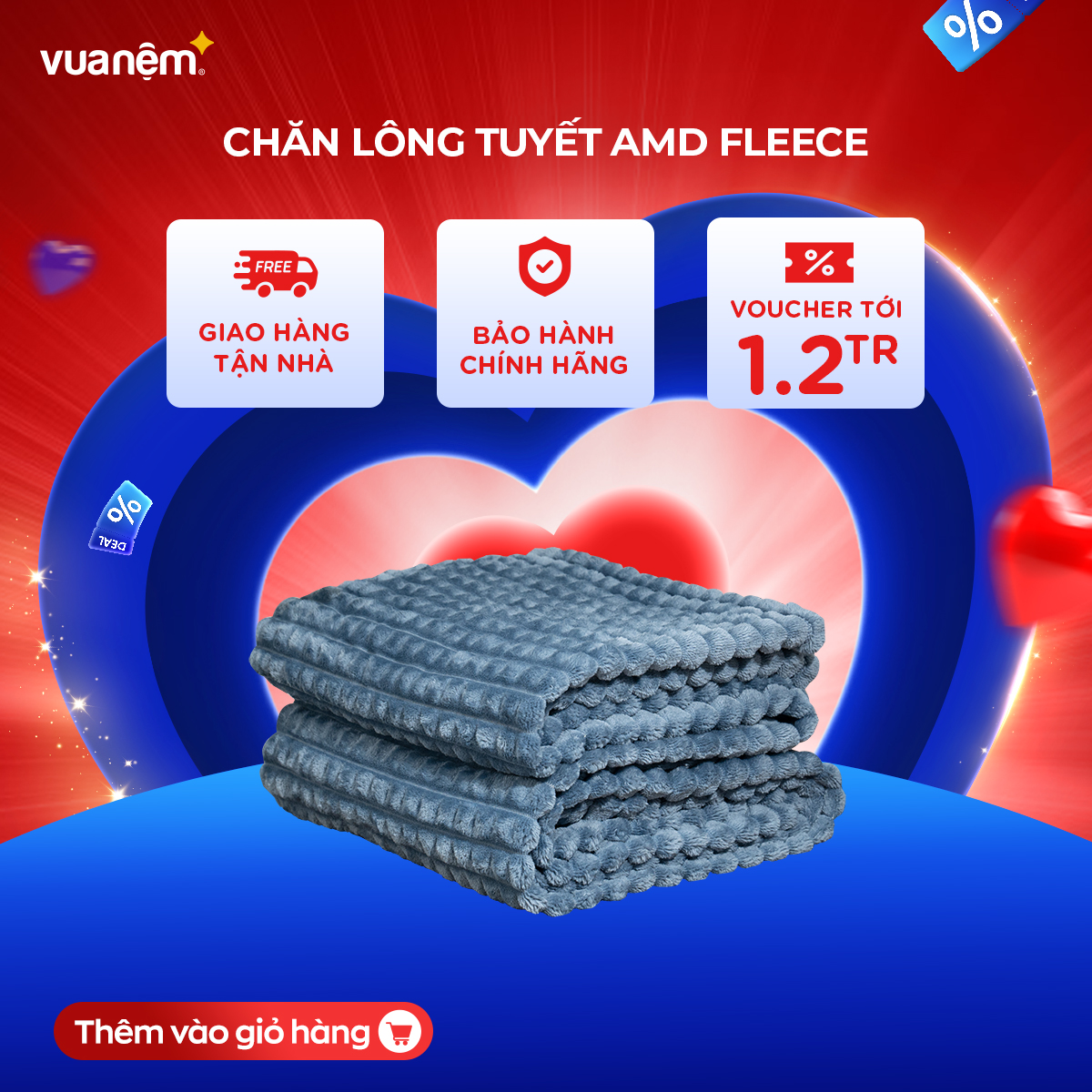 Chăn lông tuyết đa năng microfiber Amando Fleece mềm mại, êm ái