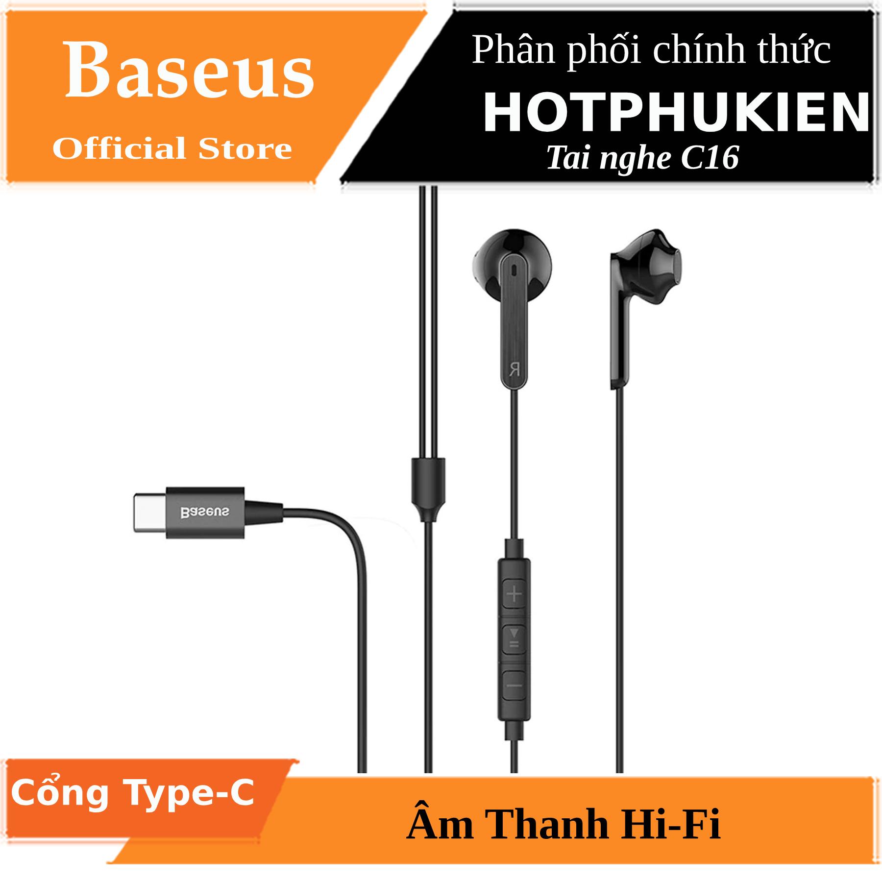 Tai nghe jack Type-c Baseus Encok Wire Earphone C16 âm thanh Hi-Fi chất lượng cao - Phân phối bởi Hotphukien