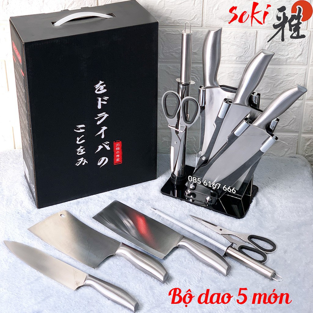 Bộ dao inox seki nhật- Dao răng cưa lượn sóng cắt rau củ 0K-01 - Dao lượn sóng chống dính cao cấp dao thái rau - DAO THÁI THỊT