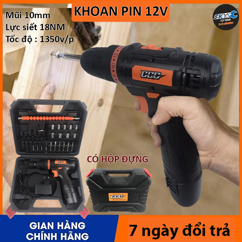 Khoan pin Xanh ML120 Máy khoan Pin bắt vít cầm tay không dây thiết kế nhỏ gọn tiện dụng dễ sử dụng kèm sạc, pin và hộp đầy đủ phụ kiện .may khoan cam tay, may khoan pin, khoan pin, máy khoan pin 12v giá rẻ, máy khoan pin cầm tay