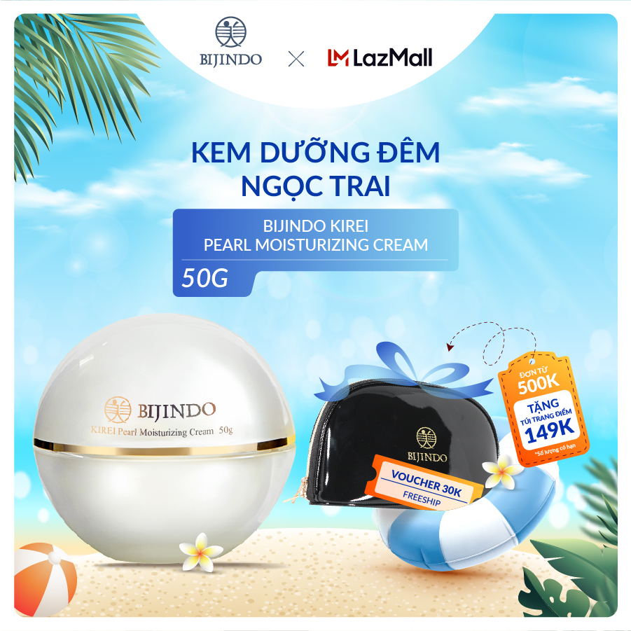 Kem dưỡng đêm ngọc trai bijindo kirei pearl moisturizing cream 50g
