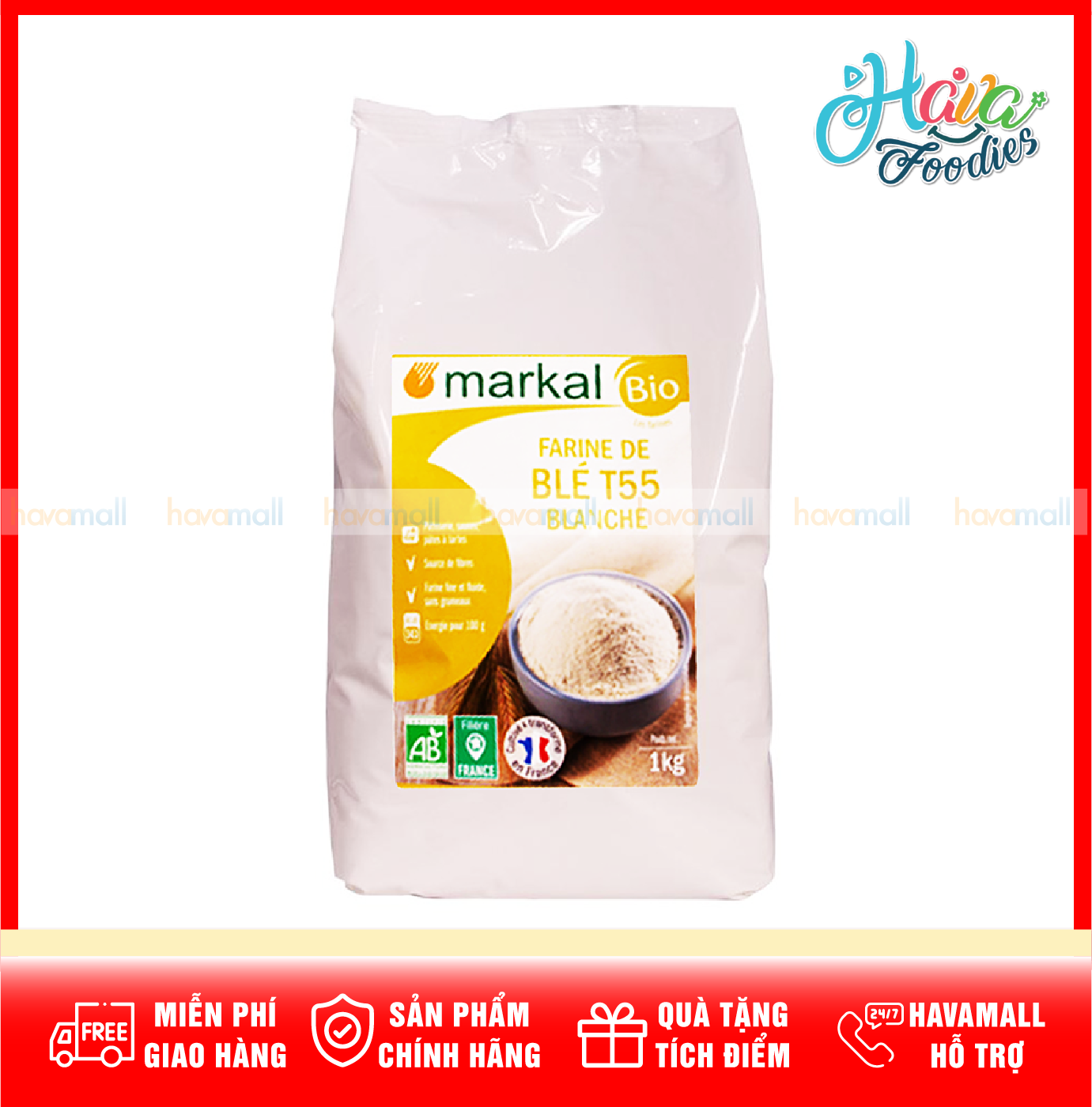 Bột mì trắng đa dụng hữu cơ markal – organic all-purpose white flour 1kg