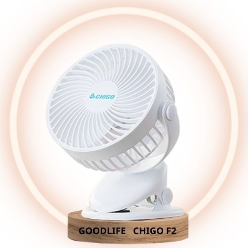 Quạt mini tích điện cổng usb chigo f2 –dung lượng pin lớn 2000mah- 3 tốc độ gió thổi mát