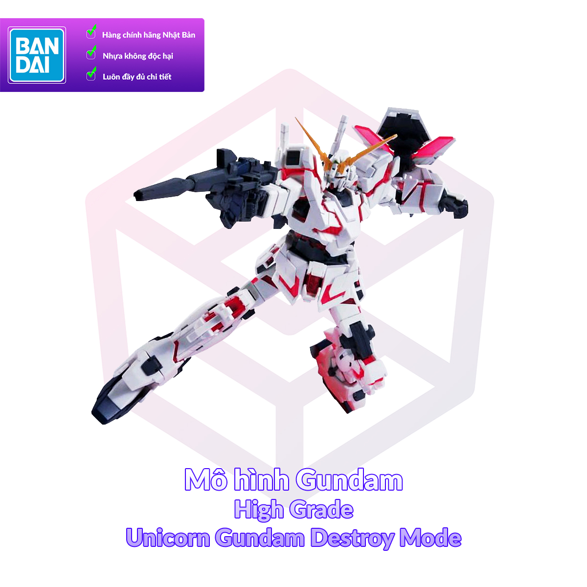 7-11 12 VOUCHER 8%Mô Hình Gundam Bandai HG 100 Unicorn Gundam Destroy Mode