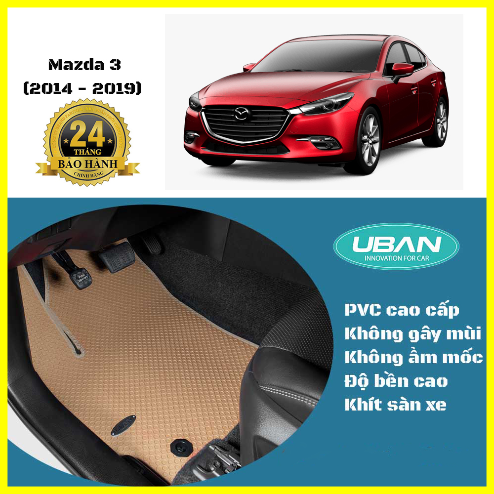 Thảm lót sàn ô tô UBAN xe Mazda 3 2014 - 2019 - Nhập khẩu Thái Lan