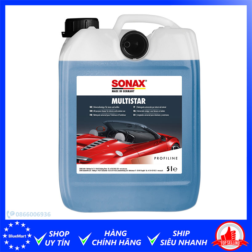 Sonax 627 dung dịch tẩy rửa xe ô tô đa năng. Vệ sinh nội thất, ngoại thất, rửa khoang máy. Can 5 lít