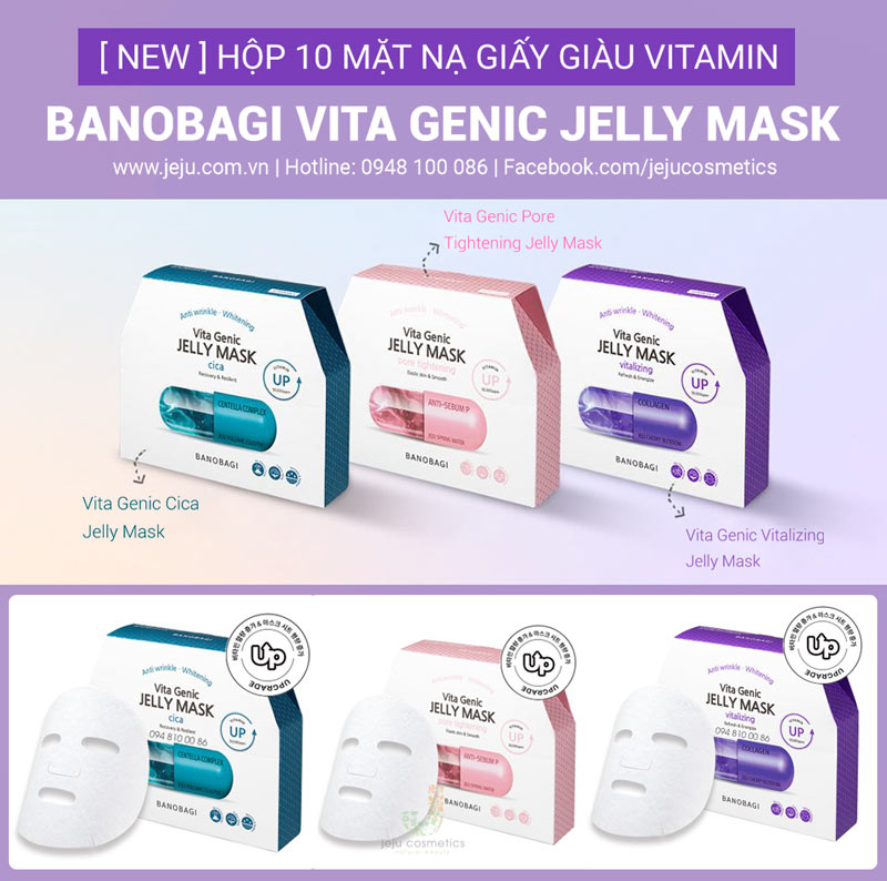 [HCM]Combo 10 miếng mặt nạ Bano bagi Jelly Mask mẫu mới 2020