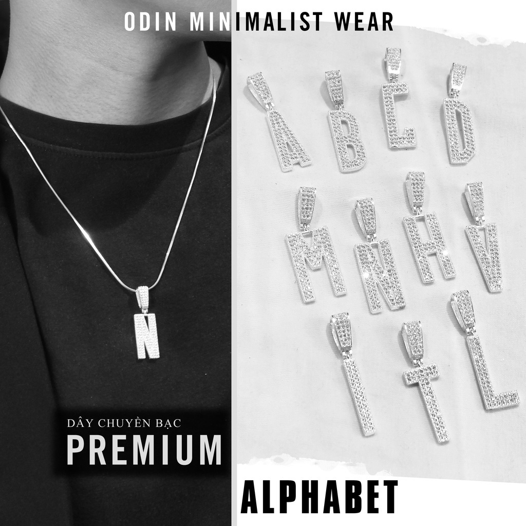 Dây chuyền mặt chữ cái Bạc S925 Premium Alphabet ODIN