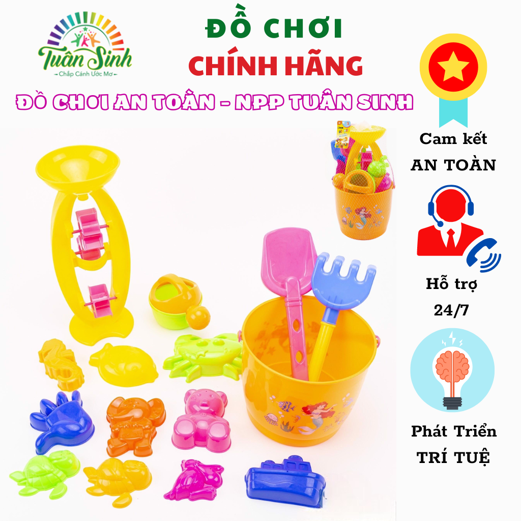 Đồ chơi xúc cát - xô đi biển LT68 - Đồ chơi an toàn Long Thủy Toys - Bé tha hồ chơi và tạo hình với cát - Npp Tuân Sinh