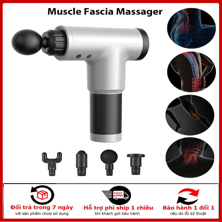 Súng massage cầm tay Gun KH-320( 4 đầu) Máy mát xa lưng vai cổ cầm tay FASCIAL GUN KH - 320 Giải quy