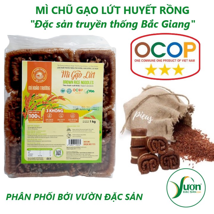 Mì chũ gạo lứt - đặc sản bắc giang - gói 1kg