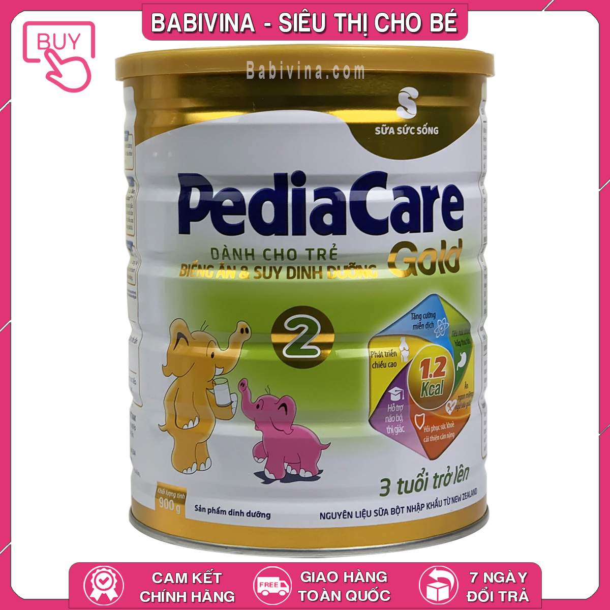 [LẺ GIÁ SỈ] Sữa Pediacare Gold 2 900g | Trẻ Từ 3 Tuổi Biếng Ăn, Chậm Lớn, Suy Dinh Dưỡng, Thấp Còi | Mua Pediacare Chính Hãng Viện Dinh Dưỡng, Date Mới, Giá Tốt  Tại Babivina