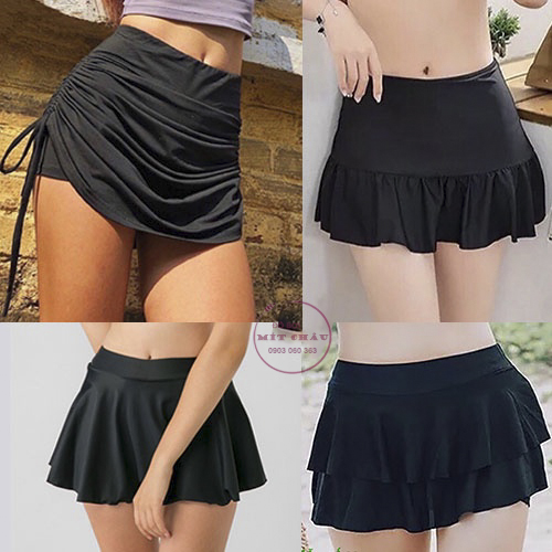 Váy bơi nữ lẻ Quần bơi nữ lẻ thiết kế cạp cao che bụng quần đùi liền trong tiện lợi FreeSize 40-60kg