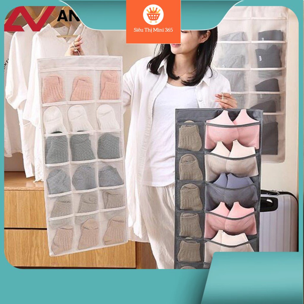 Túi treo đựng đồ lót, túi đựng đồ cá nhân linh tinh -2 mặt nhiều ngăn tiện ích 30 ngăn