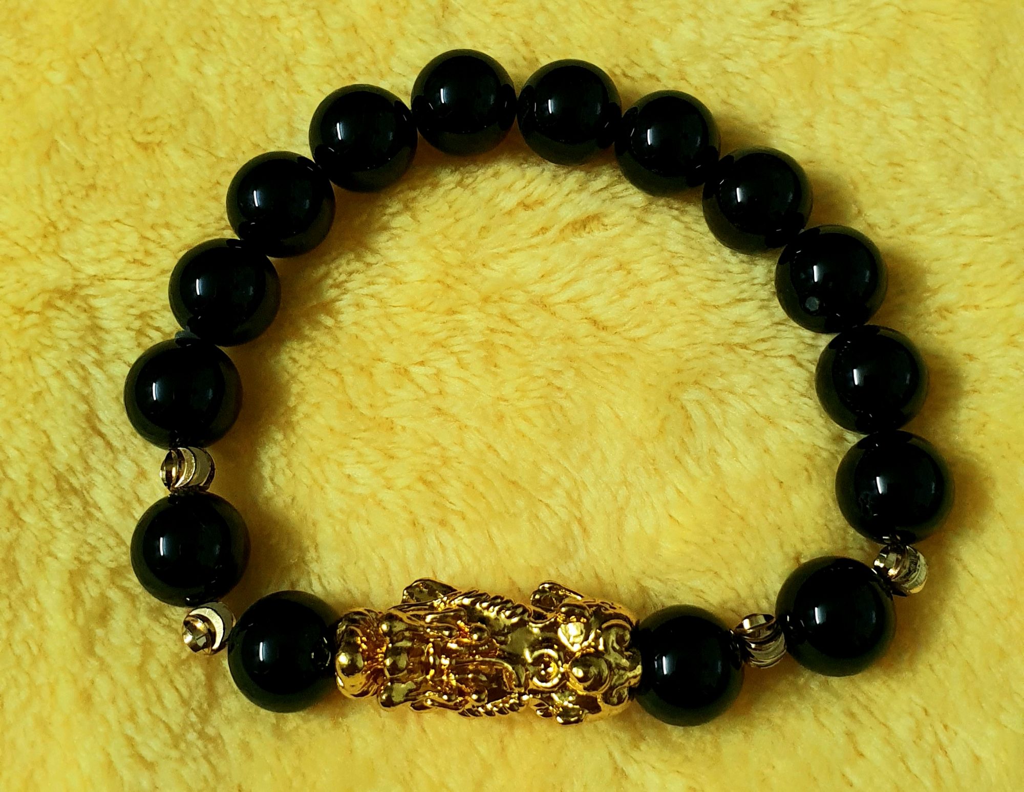 [HCM]Vòng tay tùy hưu đá mã não đen size hạt 10ly