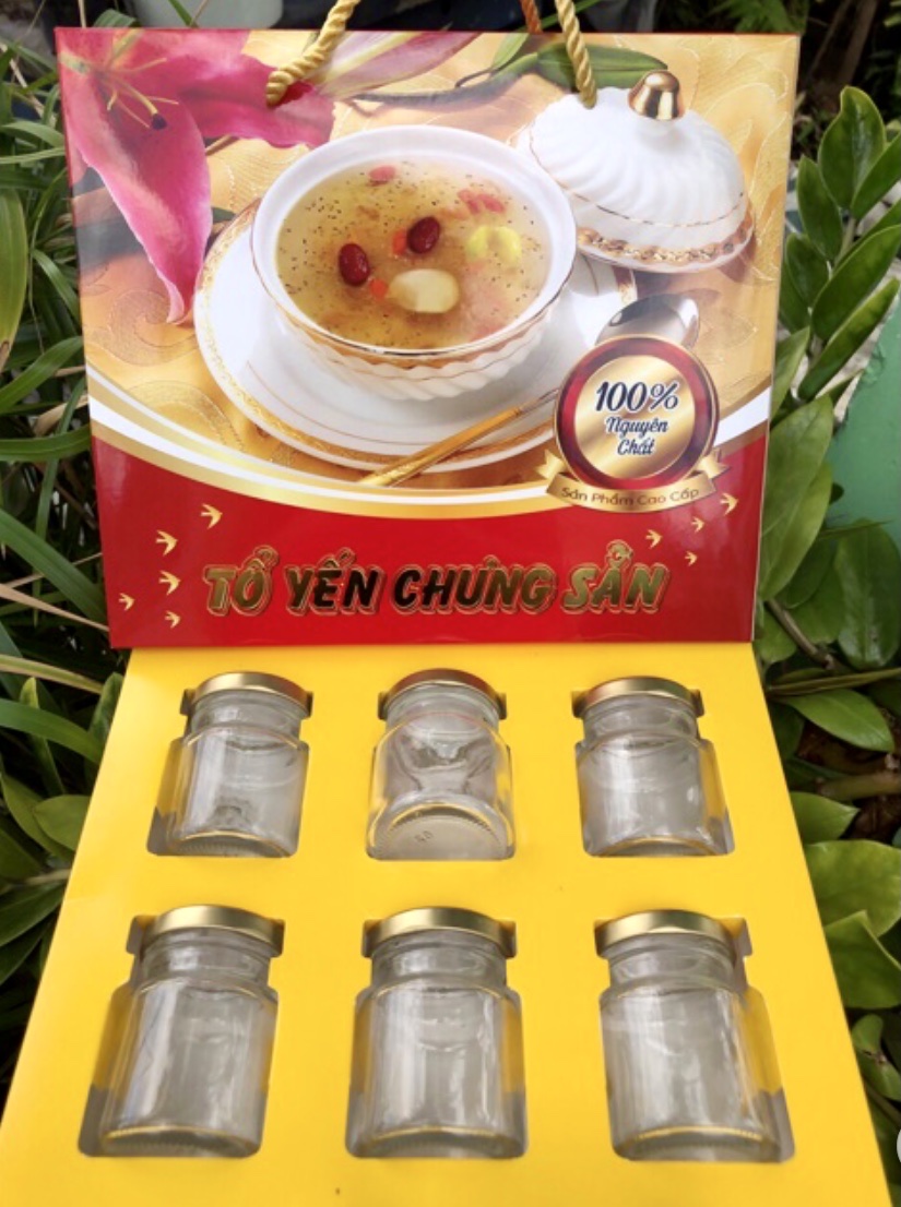 Sale 8.8⚡combo 10 hộp xếp đựng yến hủ⭐có khay vàng _ hộp xếp đựng hủ yến chưng sẵn loại 6 hủ 70ml