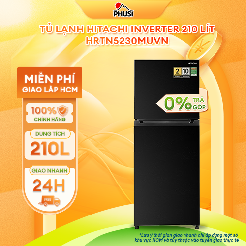 0% Installment - Hitachi Inverter Refrigerator 210 Liters Hrtn5230Muvn - Genuine Product