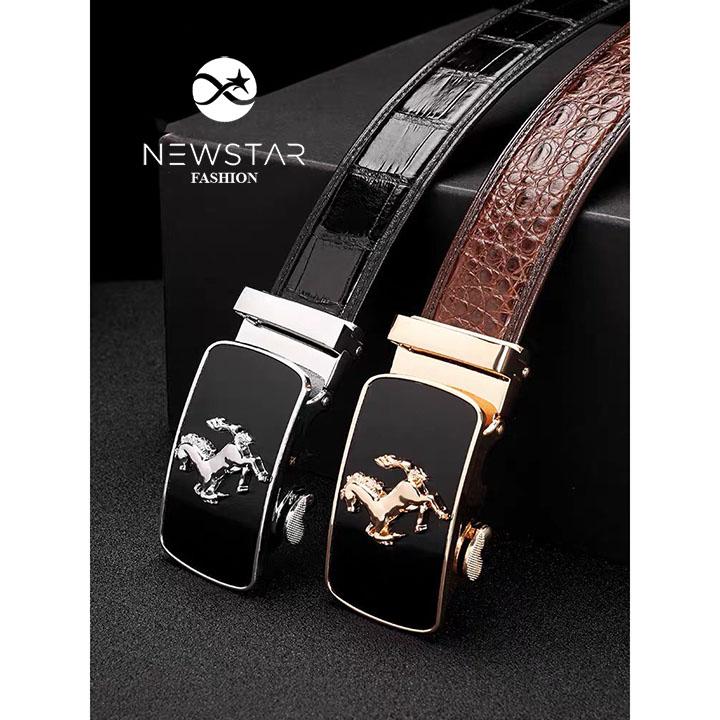 Thắt Lưng Nam DA BÒ miếng, Khóa tự động hình con ngựa, Khóa chống gỉ bền đẹp sang trọng, Dây nịt nam mẫu mới Tặng Kèm Móc Khóa