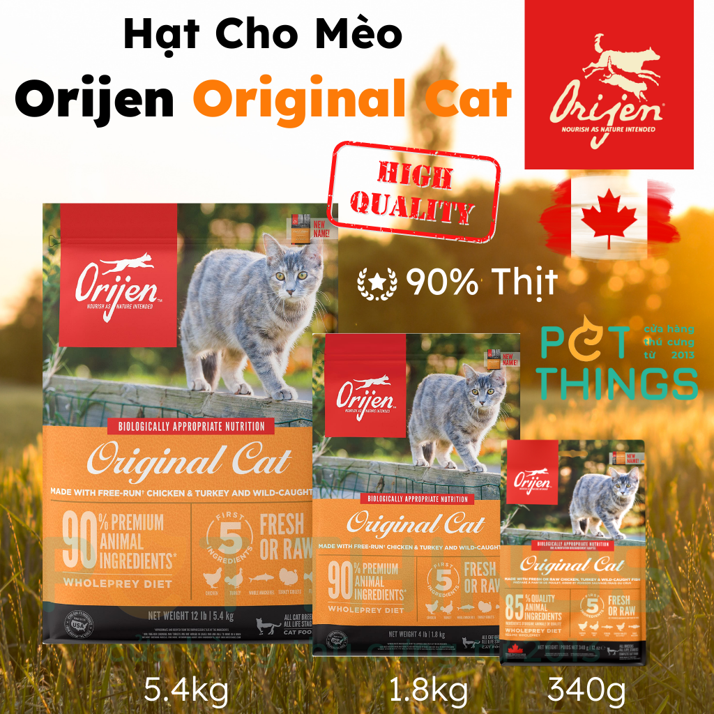 Orijen Original Cat - Thức Ăn Hạt Cho Mèo Mọi Lứa Tuổi