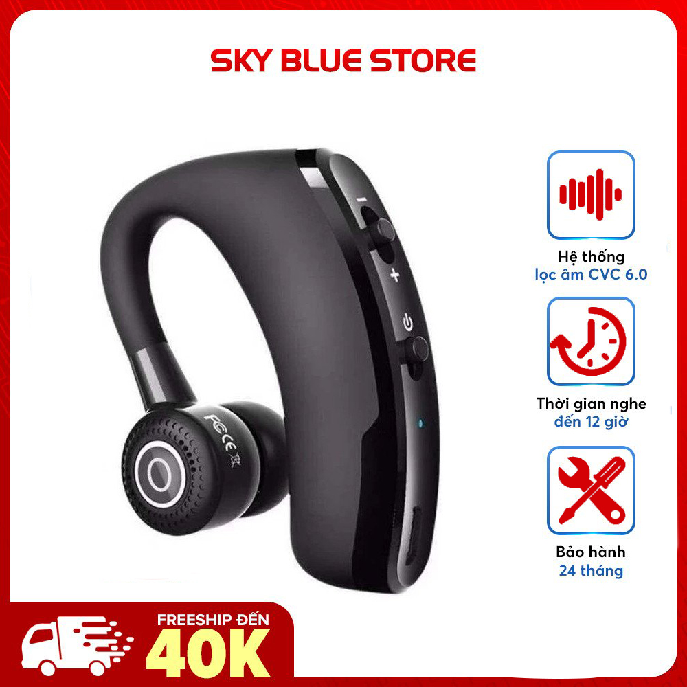 Tai nghe bluetooth V9, tai nghe không dây bluetooth, đơn tai nghe có mic