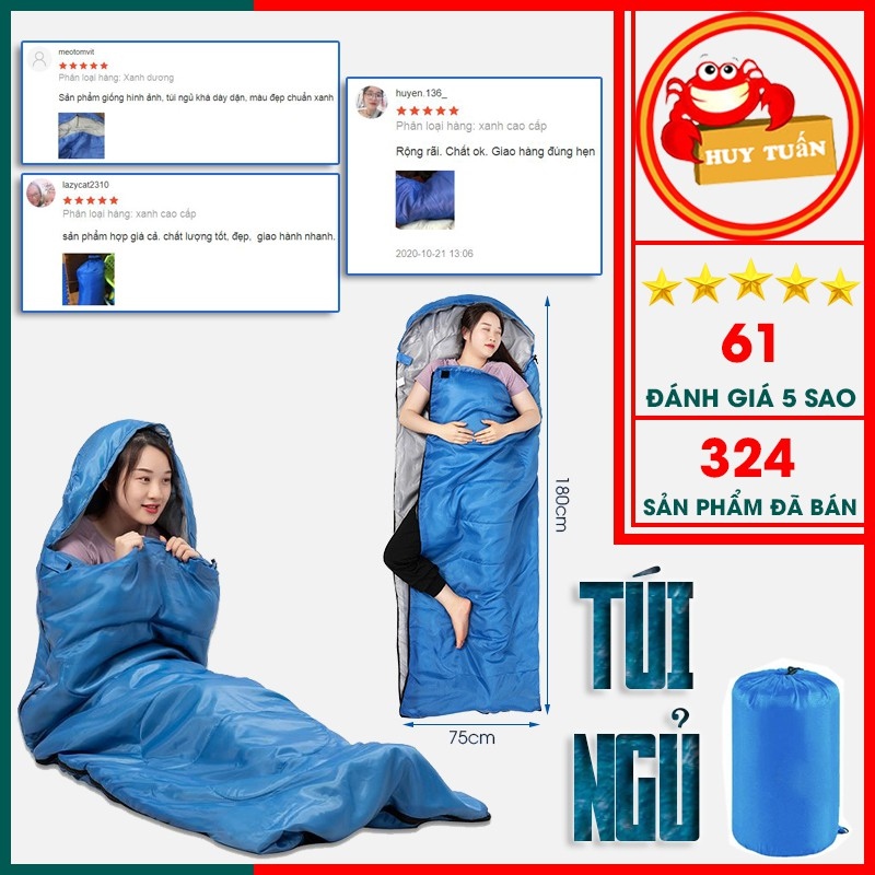 Túi ngủ văn phòng - túi ngủ dã ngoại - túi ngủ phượt nhỏ gọn nhiều màu sắc
