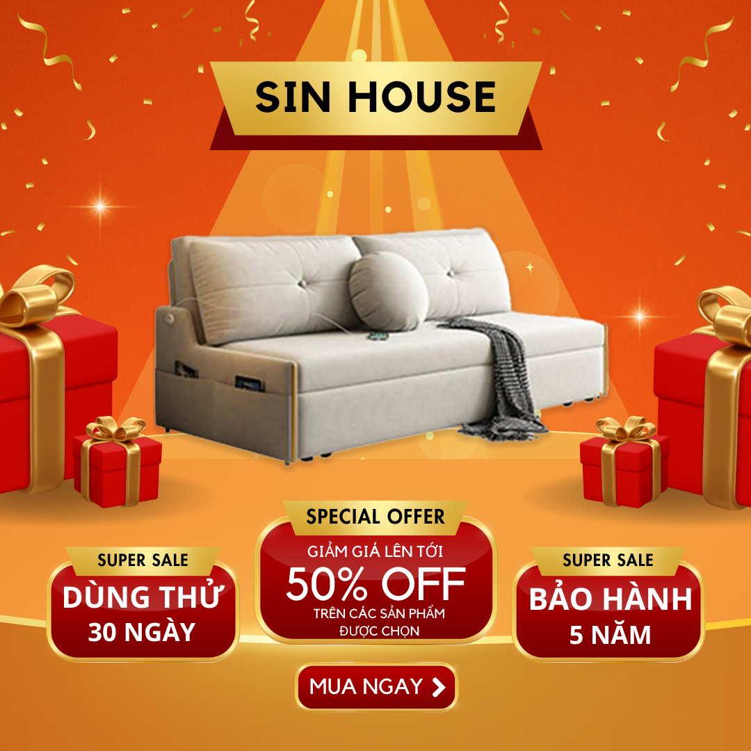 Giường sofa, ghế sofa phòng khách, sofa cao cấp đệm cao su latex khung thép cacbon