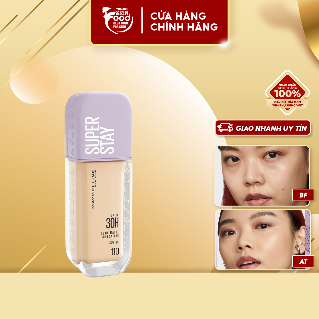 Kem Nền Bắt Sáng, Che Phủ Maybelline Super Stay Up To 30H Lumi-Matte Foundation 35ml