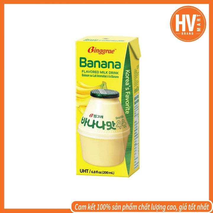Sữa chuối binggrae 200ml nhập khẩu nguyên hộp từ hàn quốc