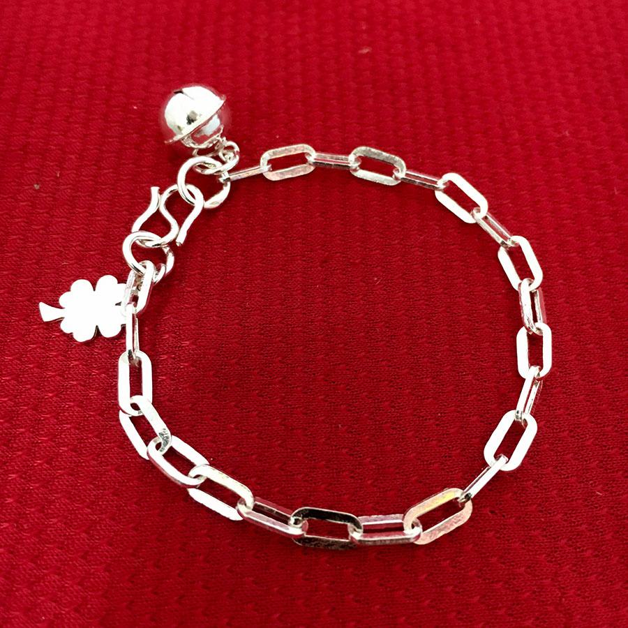 Vòng tay trẻ con bạc ta cao cấp -  VTE24 -  trang sức Liên Minh (Bạc)