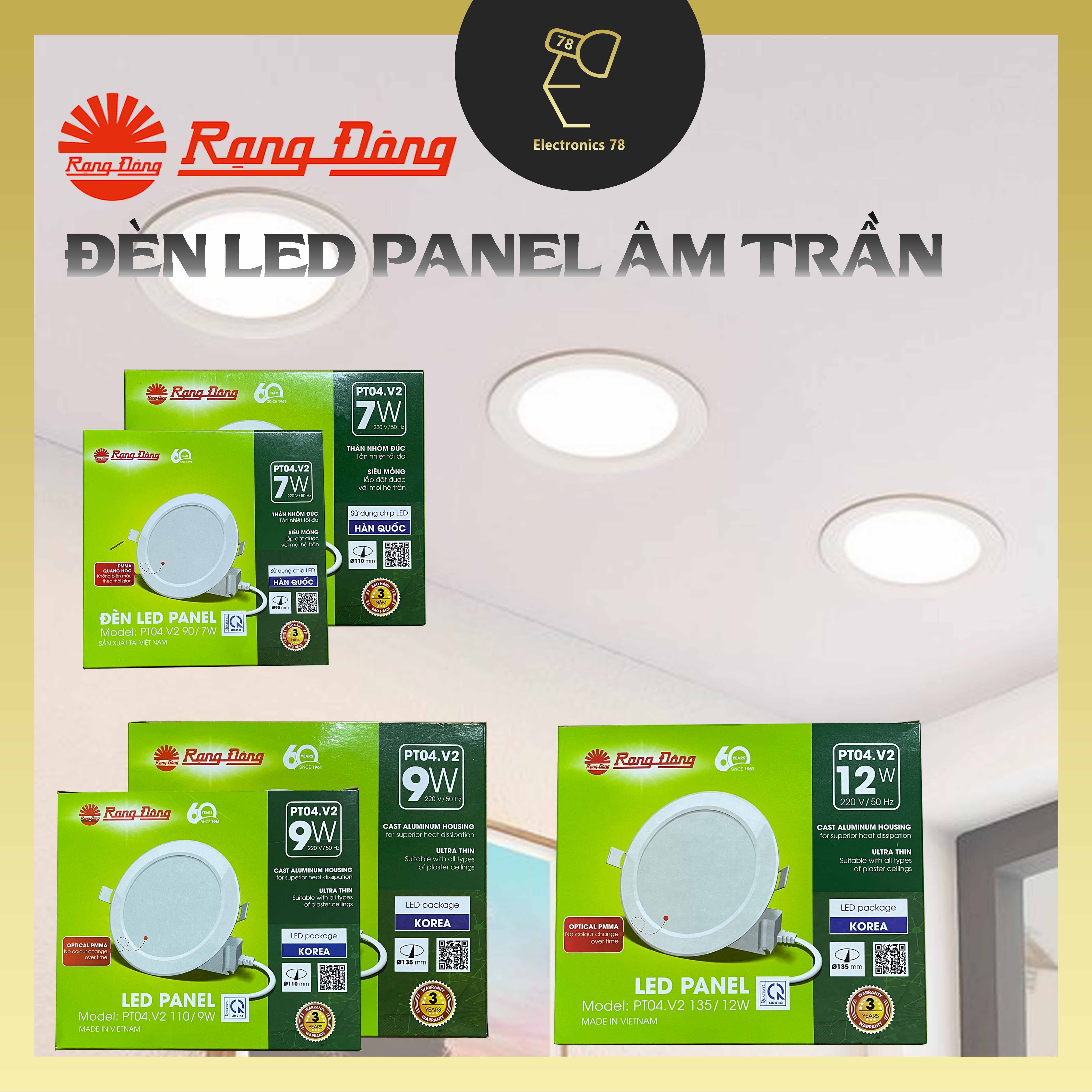 Đèn led Panel âm trần Rạng Đông