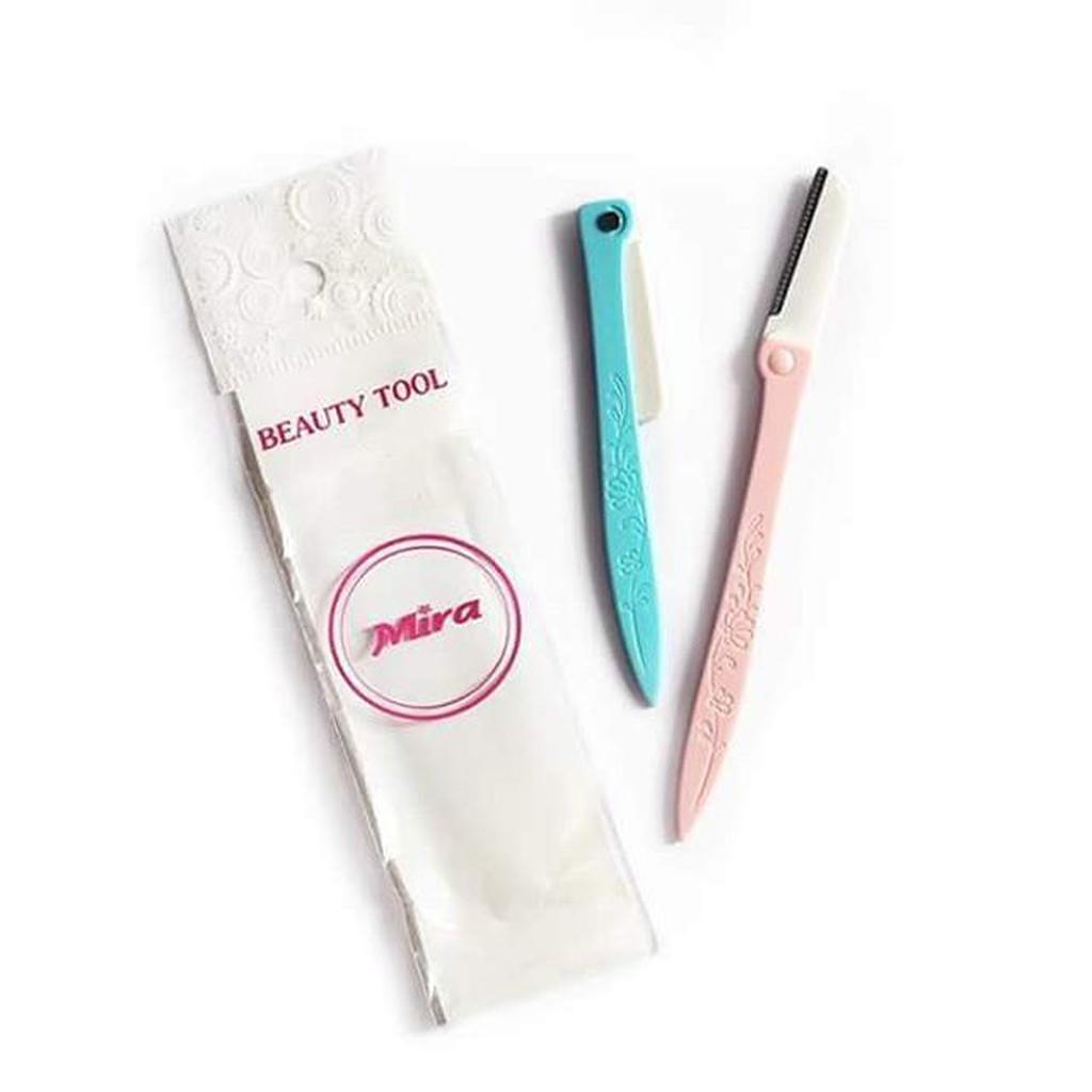 [2Pcs/Set] Dao Tỉa Chân Mày Mira Trimmer Face Hair Razors Women Eyebrow Shaver Hair Removal Makeup Tool Folding Brow Shaver Makeup Tools