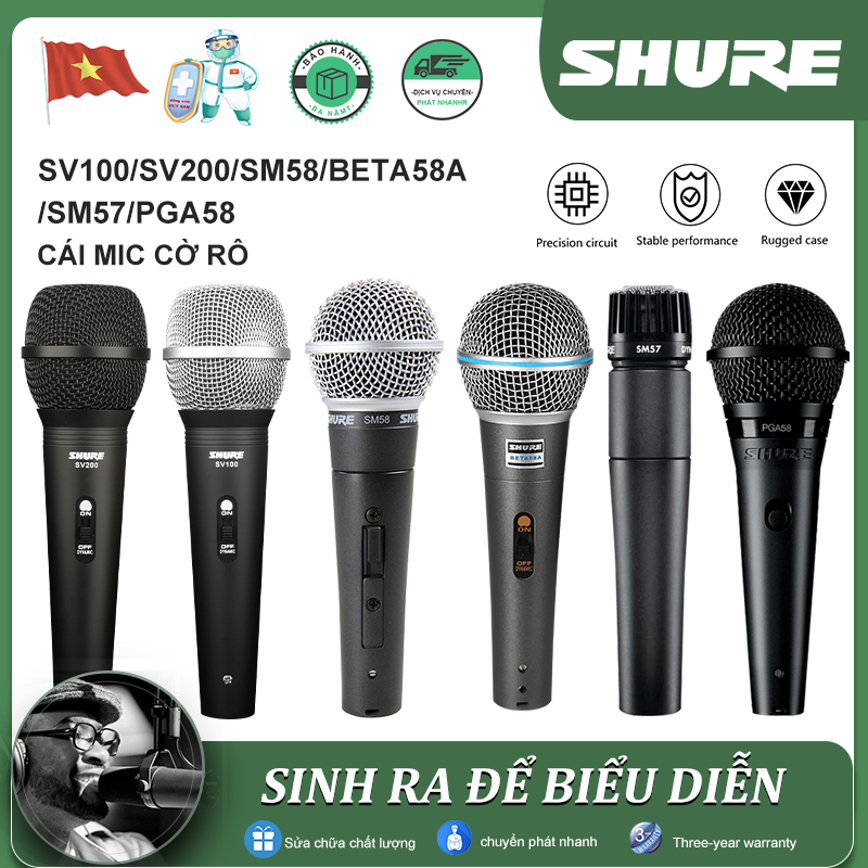 Mic cầm tay shure beta58a sk/beta58a lc/pga48/pga58/sm57/sm58sk/sm58lc/sv100/sv200 micro phòng thu studio microphone karaoke