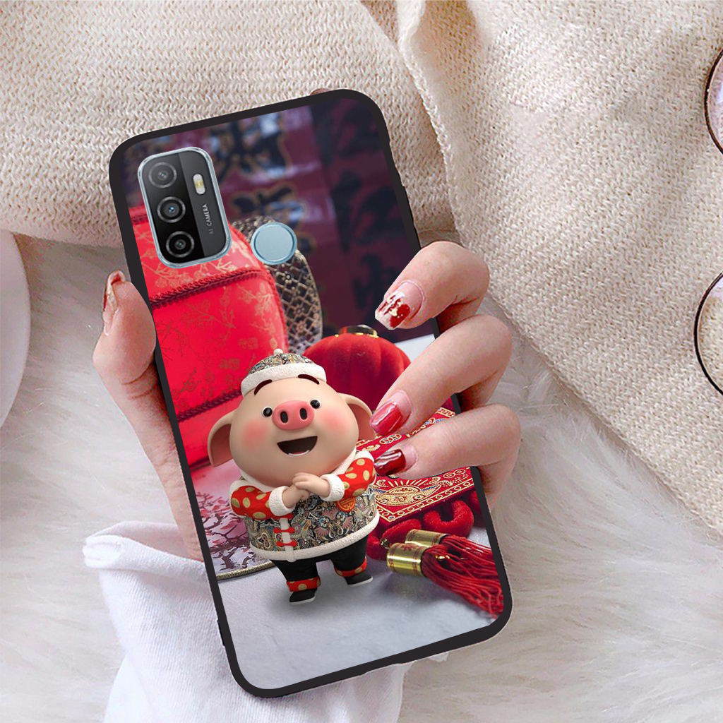 [HCM]Ốp lưng Oppo A53 viền dẻo TPU BST Pig Cute