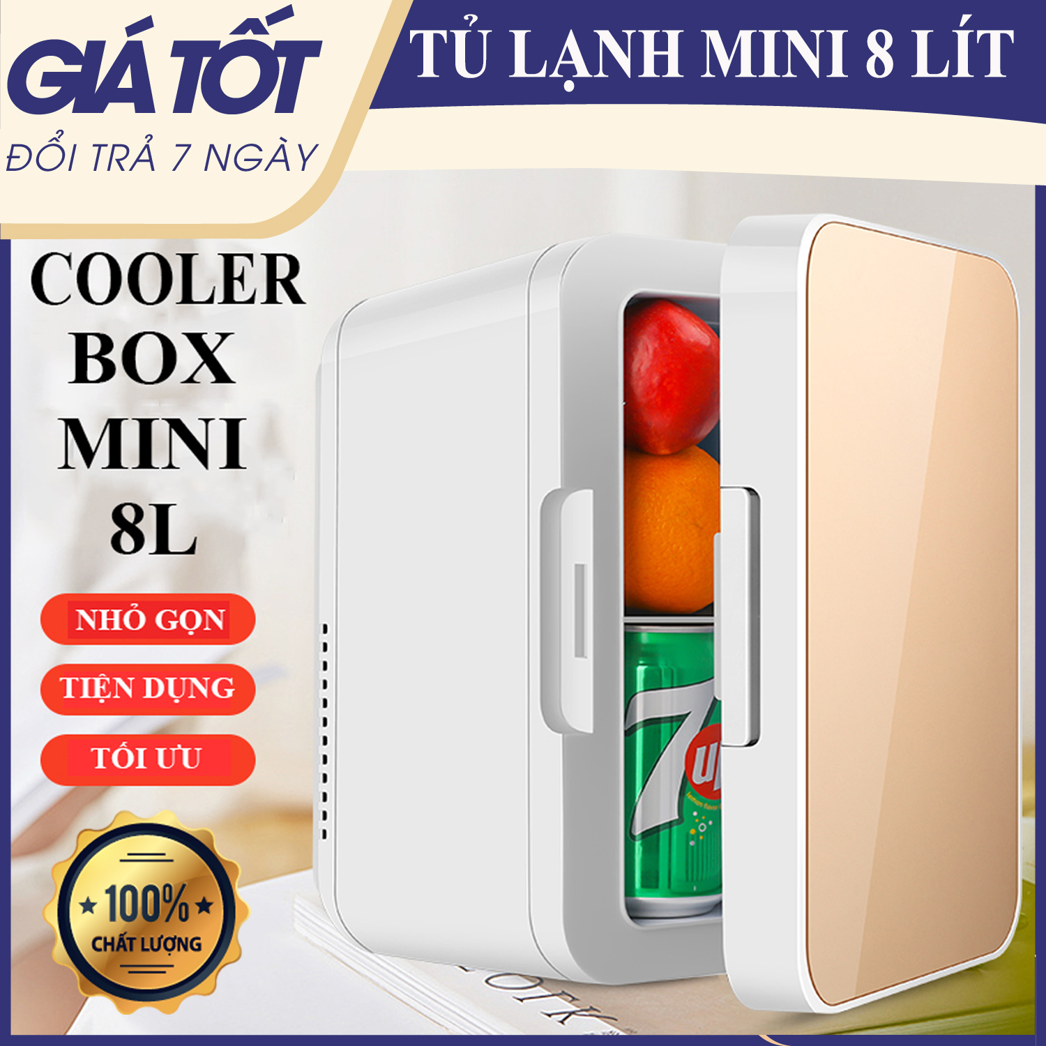 [HÀNG MỚI 2021 TỦ LẠNH 8 LÍT KÈM BỘ CHUYỂN NGUỒN ĐIỆN 220C SANG 12V DÙNG TRÊN OTO VÀ Ở NHÀ ] Tủ lạnh mini 8L dã ngoại trên xe hơi - Tủ lạnh mini 2 chế độ nóng lạnh 8 lít dùng cả xe hơi và gia đình , nhỏ gọn , tiết kiệm điện