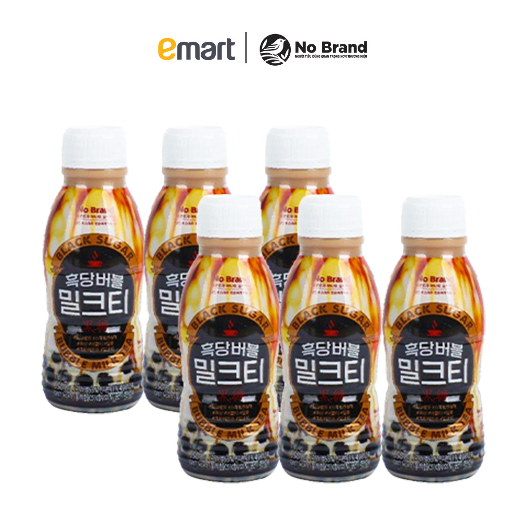 Combo 6 chai trà sữa trân châu đường đen no brand 350ml - emart vn