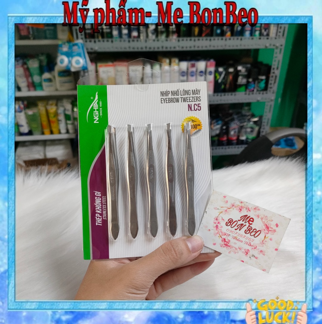 Vỉ 5 cây nhíp nghia nhổ lông mày n.c5