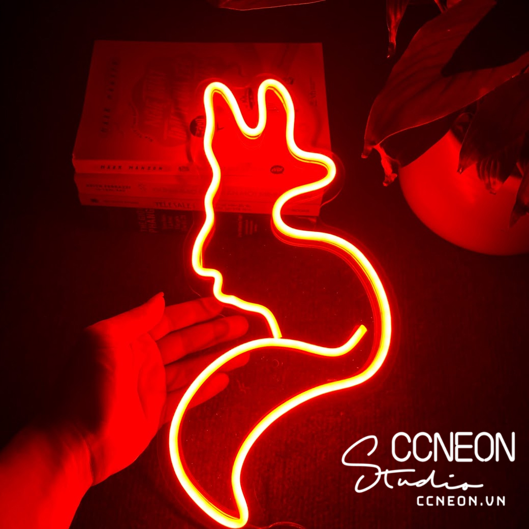 Đèn trang trí phòng led neon sign hình con cáo