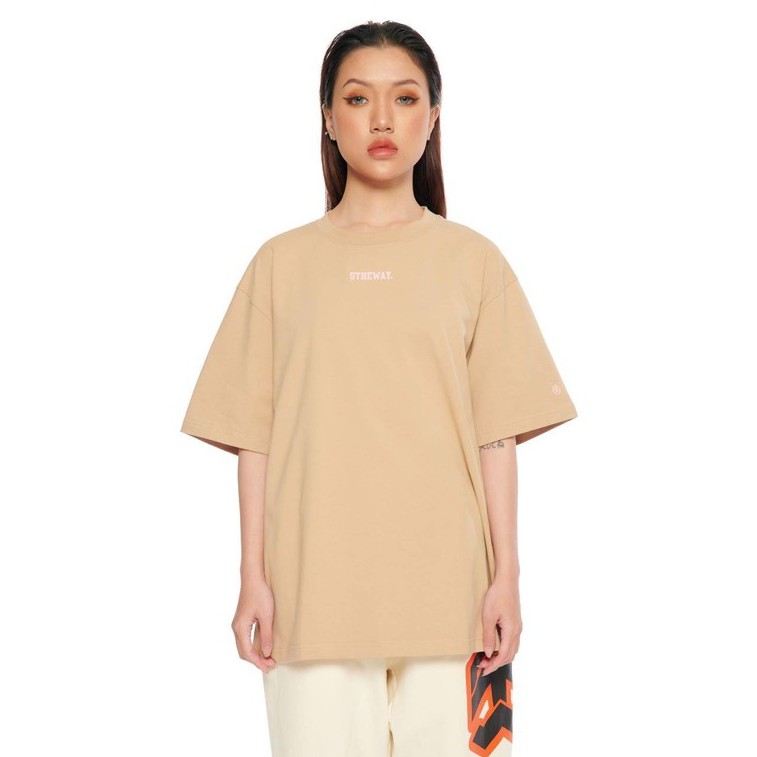 5theway® /solid/ big logo new tee™ in warm sand aka áo thun vàng cát tay ngắn