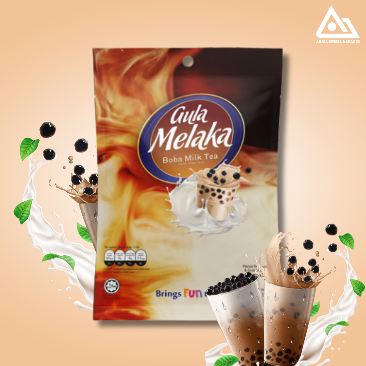 Kẹo mềm trà sữa trân châu Gula Melaka 65g nhập khẩu Malaysia