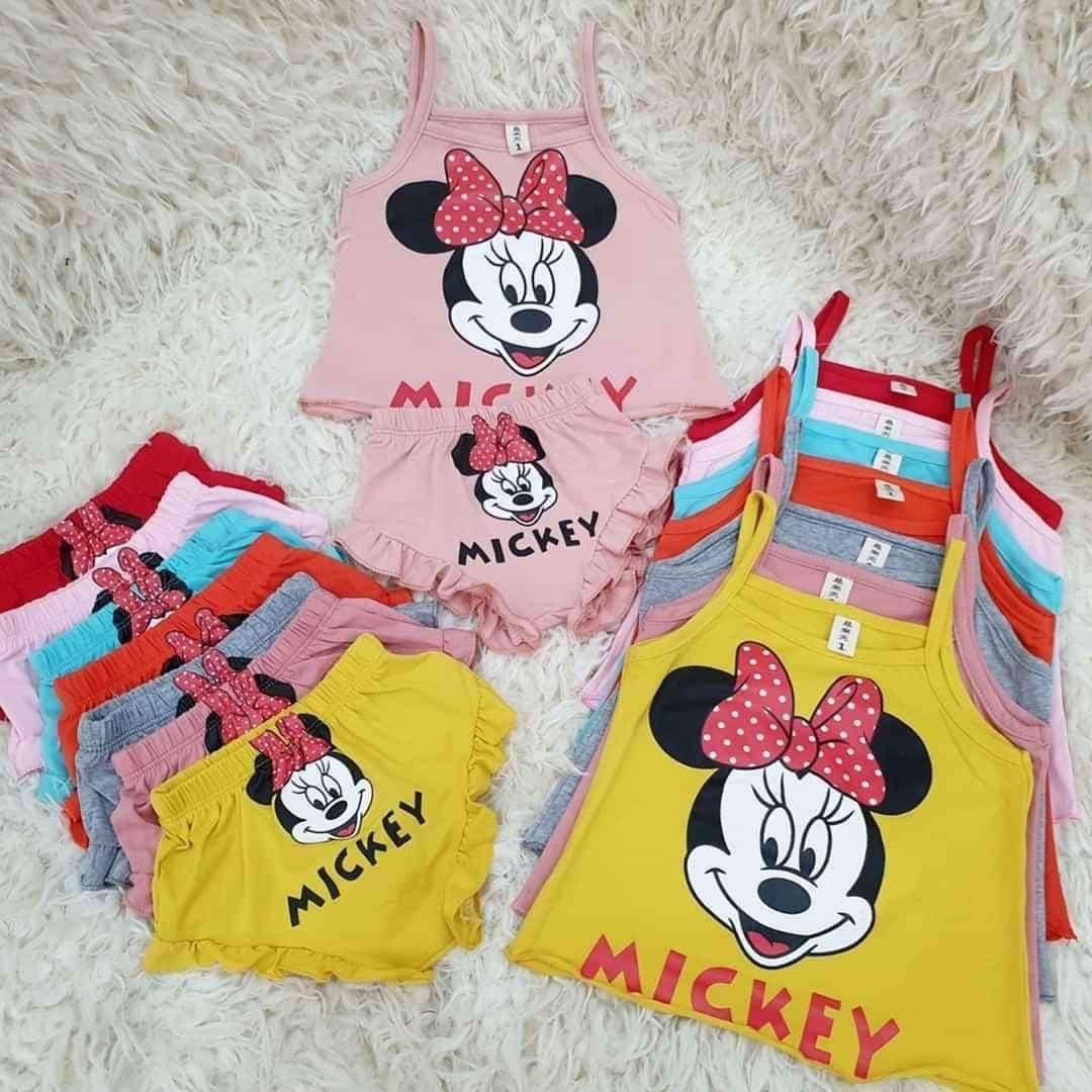 [HCM][MẪU MỚI] BỘ CHIP MICKEY HAI DÂY CHẤT COTTON ĐÁNG YÊU CHO BÉ 6-18KG. YURI BABY SHOP