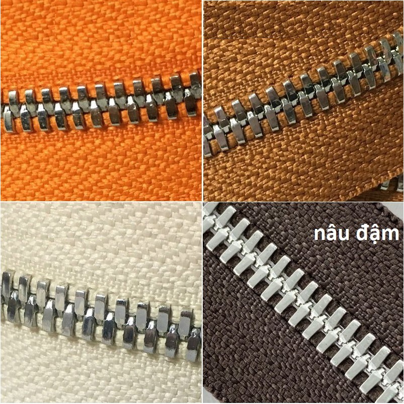 Dây khoá kéo zip YKK 2 chiều răng 3 bạc - phụ kiện làm đồ da handmade