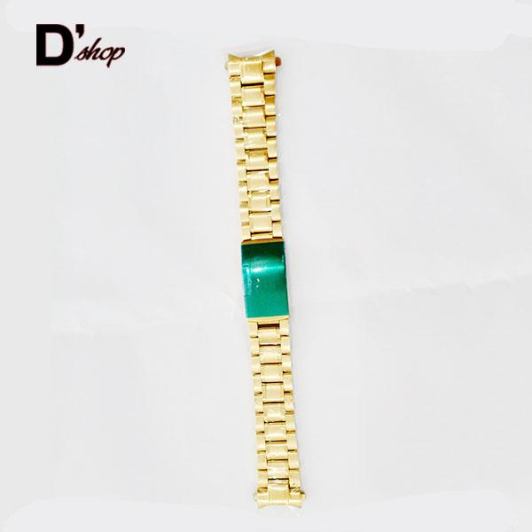 Dây đồng hồ kim loại mắt đúc 18mm màu VÀNG siêu chất