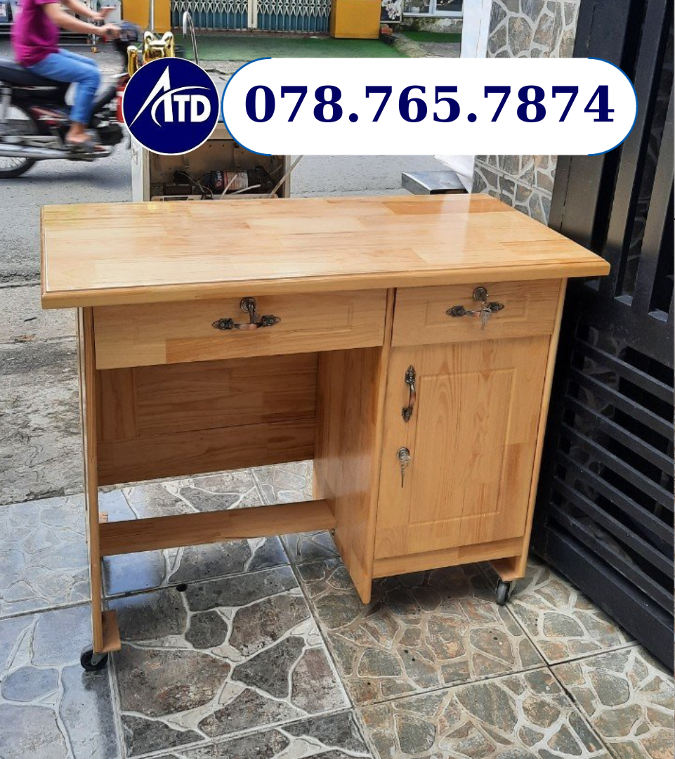 Bàn làm việc gỗ thông tự nhiên chắc chắn giao nhanh hcm