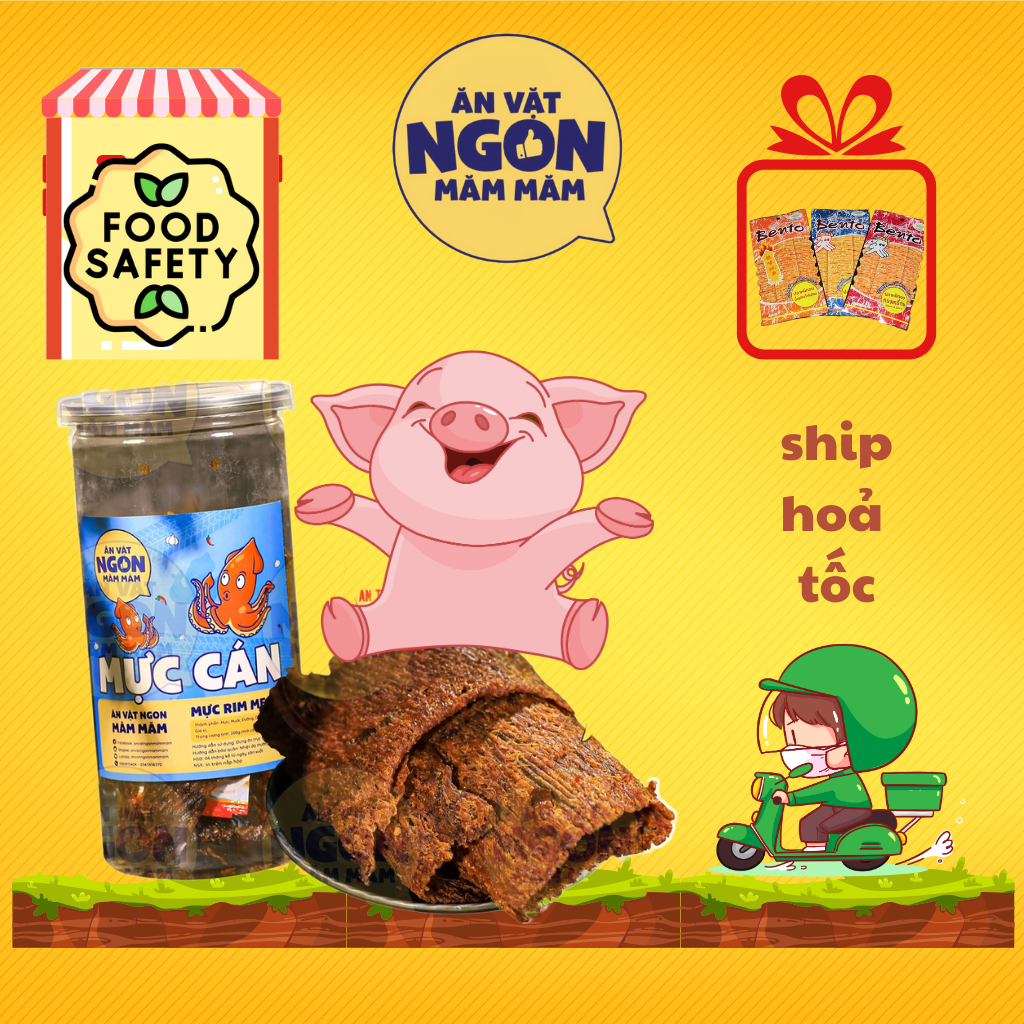 Mực cán tẩm gia vị Măm Măm hộp 200g Đồ ăn vặt siêu ngon - Món ngon mỗi ngày
