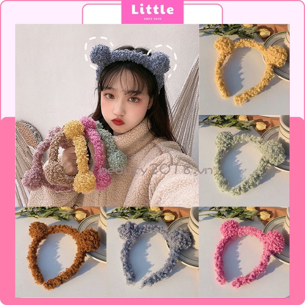 Bờm gấu cute nữ, băng đô rửa mặt gấu cute hàn quốc cute nữ