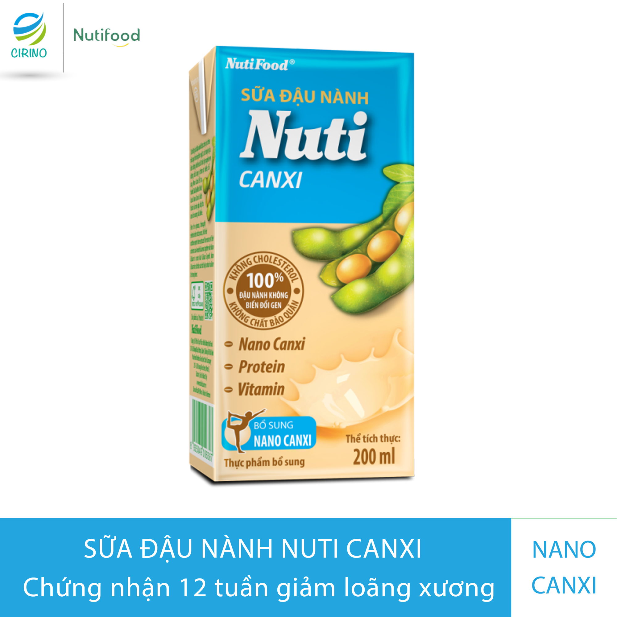 [ MIỄN PHÍ SHIP ĐƠN HÀNG 49K ] Sữa đậu nành Nuti Canxi Hộp 200ml NSDNX02TTGT - Thương Hiệu NUTIFOOD - TTGT89