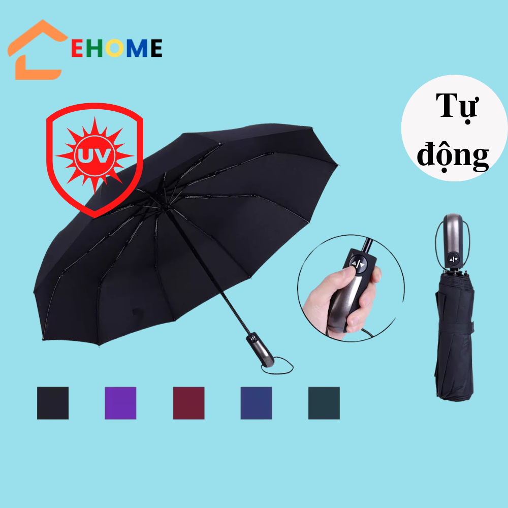 Ô dù đi mưa che nắng gấp gọn tự động nút bấm dù gấp gọn tự động 2 chiều chống thấm tia UV loại to