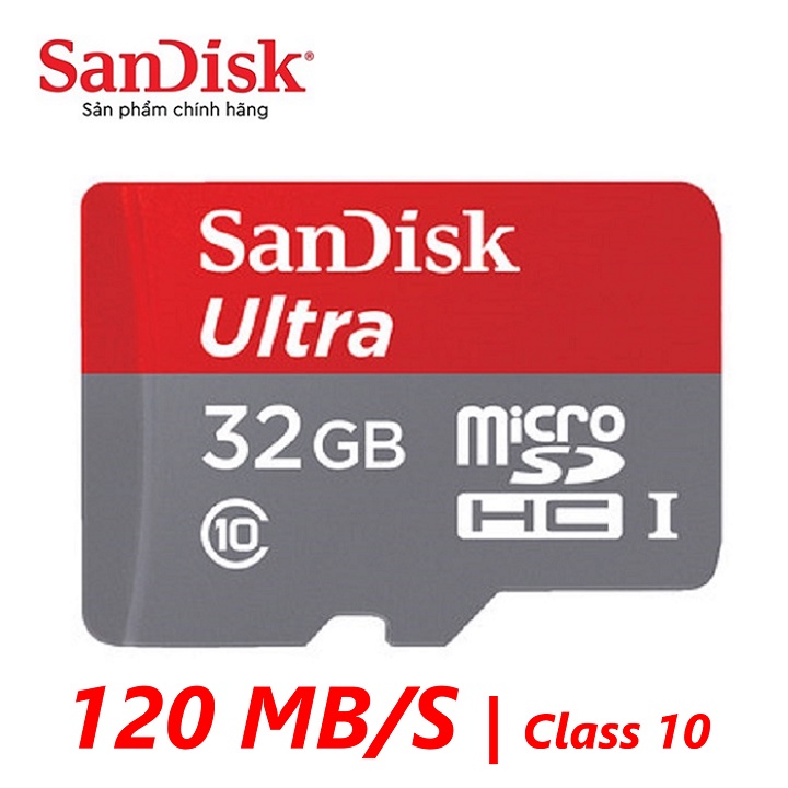 Thẻ nhớ microsdhc sandisk ultra 32gb 120 mb/s