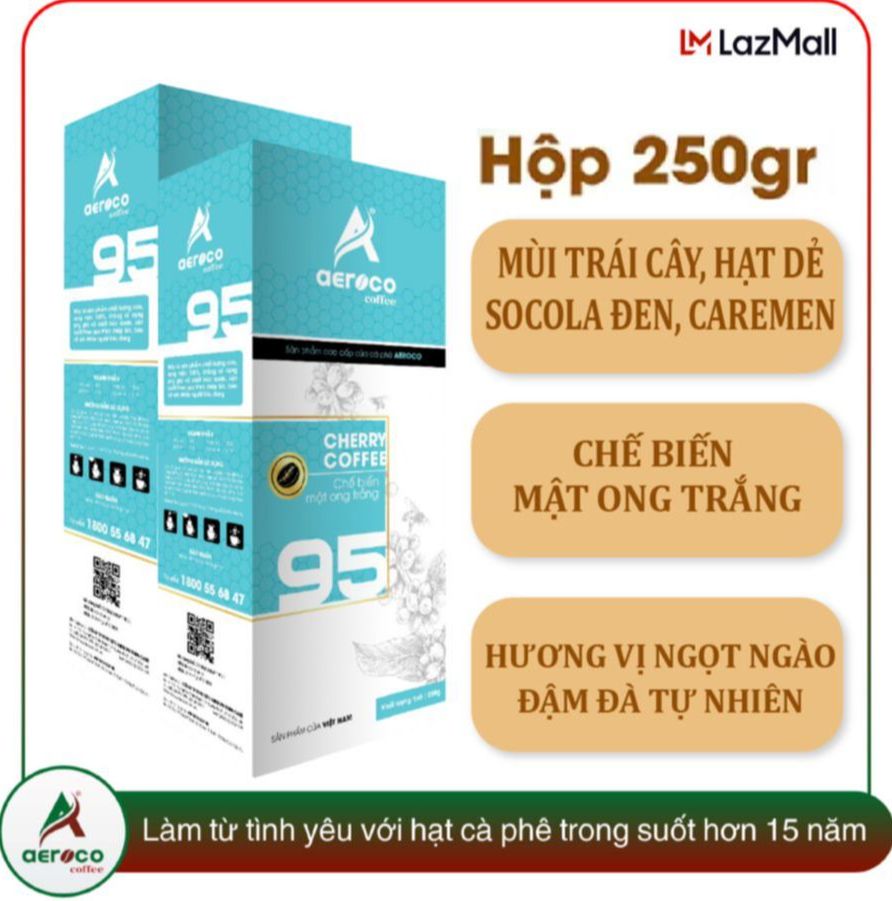 CASHBACK20% _Combo 2 hộp 250g_Cà phê 95 pha phin_AEROCO COFFEE nguyên chất